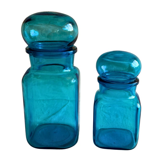 Belgian Cobalt Blue Apothecary Jars, 1920s, Set of 2 For Sale - Image 10 of 10