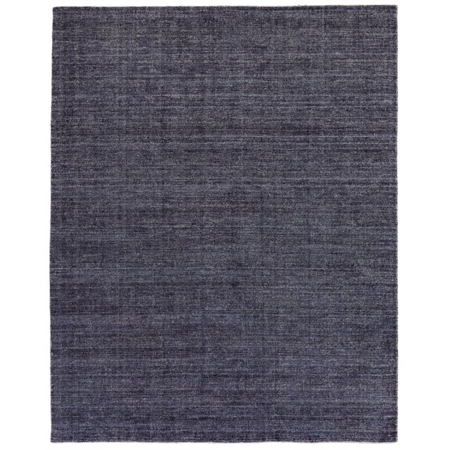 Blue Exquisite Rugs Lincoln Hand loom Bamboo/Silk Blue Rug-10'x14' For Sale - Image 8 of 8