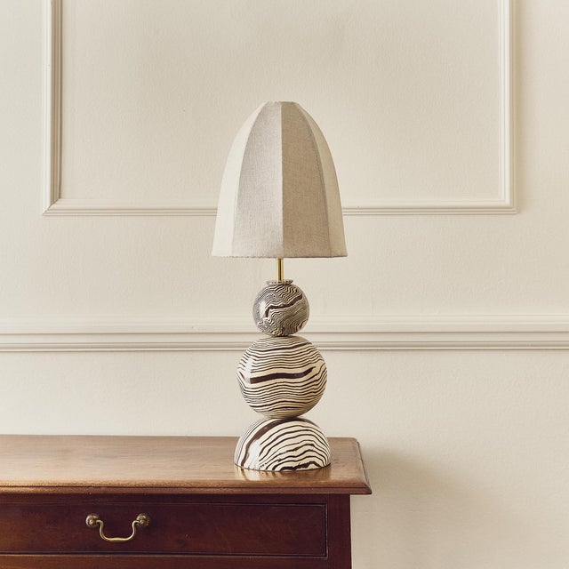 Not Yet Made - Made To Order Edison Brown & White Marble Table Lamp by Henry Holland Studio For Sale - Image 5 of 5