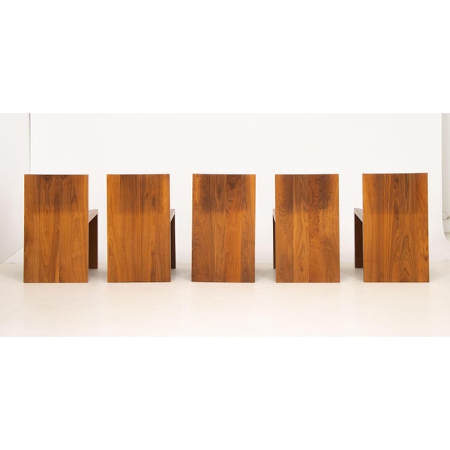 Zach Hadlock Platform Walnut Dining Chairs, 5 For Sale In New York - Image 6 of 12