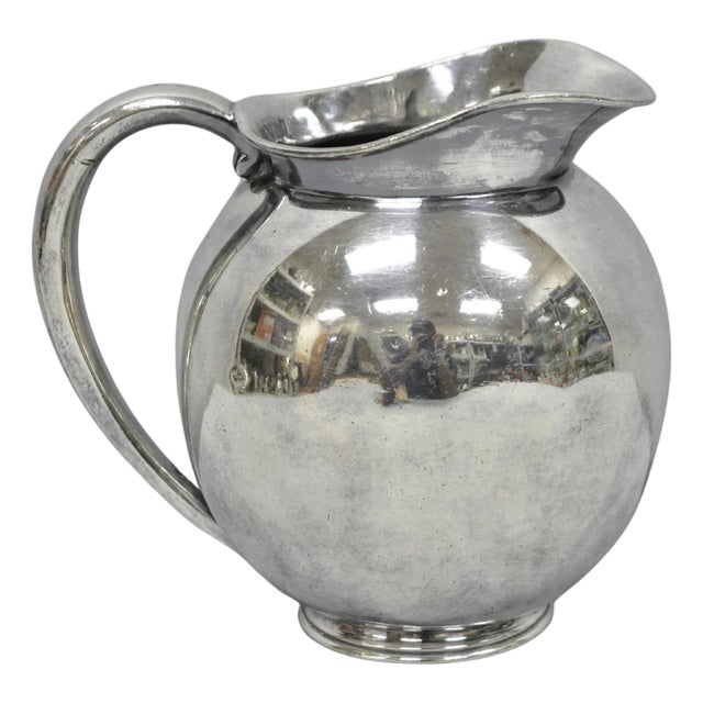 Vintage James Dixon & Sons Sheffield England Silver Plated Bulbous Water Pitcher For Sale