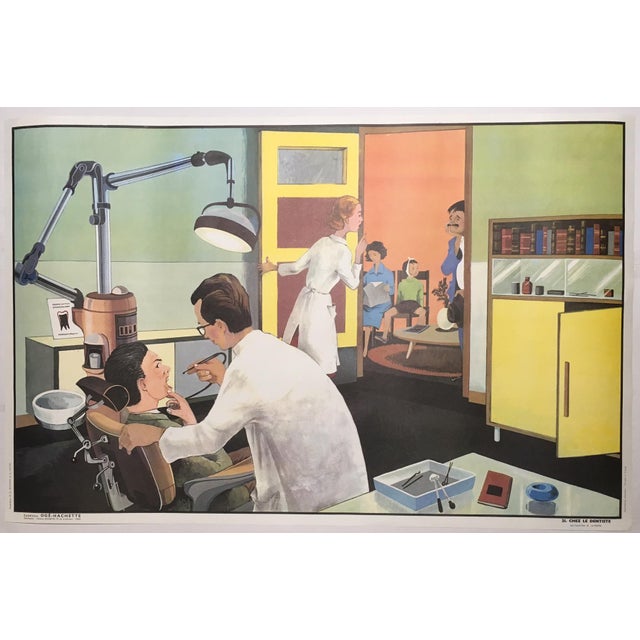 Vintage French School La Poste Chez Le Dentiste Two Sided Poster Chairish