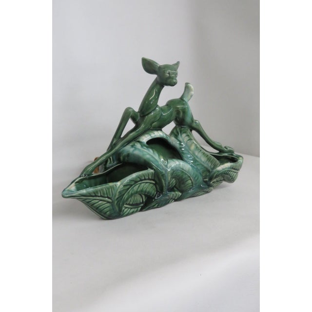 1950s Mid Century Modern Phil Mar Deer Tv Lamp Planter Green Ceramic Works 4501b For Sale - Image 12 of 15