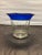 Metal Vintage Westmoreland Glass Cobalt Blue & Silver Overlay Candy Dish Floral Urn For Sale - Image 7 of 11