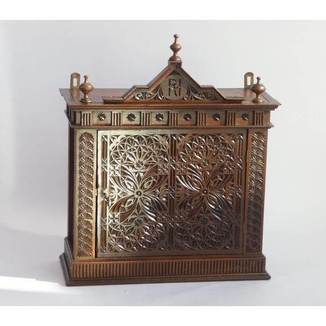 Brown Art Nouveau Cabinet with Gothic Elements, 1890s For Sale - Image 8 of 15