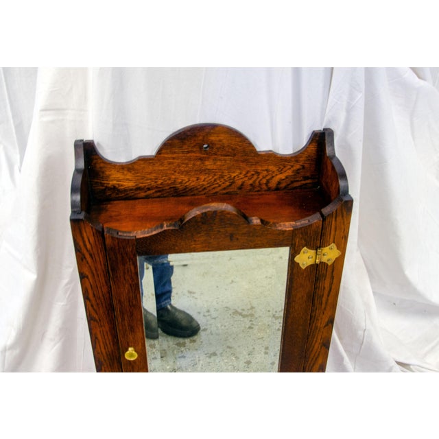 American Antique Oak Hanging Medicine Cabinet For Sale - Image 3 of 7
