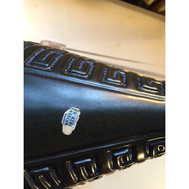 Vintage Danish Black Geometric Pottery Vase from Langeland, 1970s For Sale - Image 4 of 6