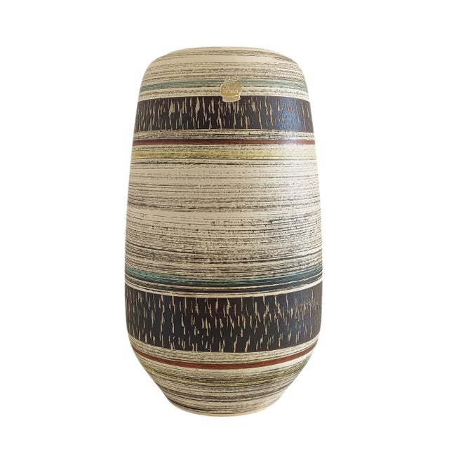 Blue Large Mid-Century Sgraffito Ceramic Vase by Spara, West Germany, 1950s For Sale - Image 8 of 8