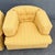 Mid 20th Century Vintage Mid Century Yellow Tufted Swivel Barrell Chairs With Pink Purple and Blue Stripes - A Pair For Sale - Image 5 of 12