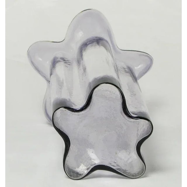 1960s 1960s Pentafoil Italian Tronchi Glass Vase For Sale - Image 5 of 5