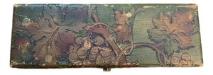 Antique 1920's Pyrography Box Grape and Leaf Motif
