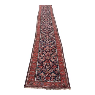 Extra-Long Antique Persian Kurdish Runner 2.10' X 15.10' (86cm X 483cm) 1900s For Sale