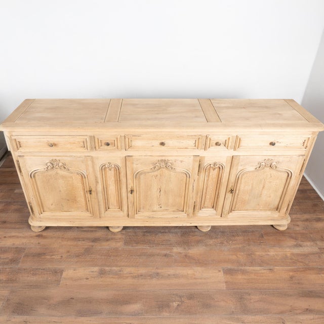 Late 19th Century French Bleached Oak Sideboard Buffet For Sale - Image 4 of 14