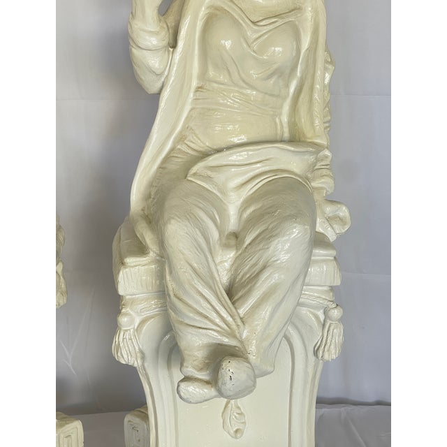 1960s Pair White Chinoiserie Figures, 1960s For Sale - Image 5 of 18