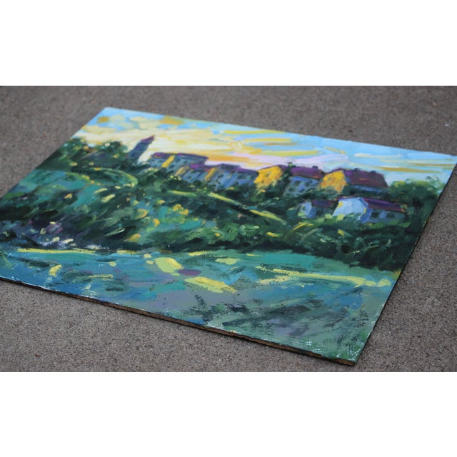 Quiet Places Collection - Last Light — Sunset Study Original oil painting by L. Haas, 11 x 14 in unframed gesso-prepared...