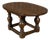 18th Century Georgian English Pine Table with Oval Top and Turned Legs For Sale