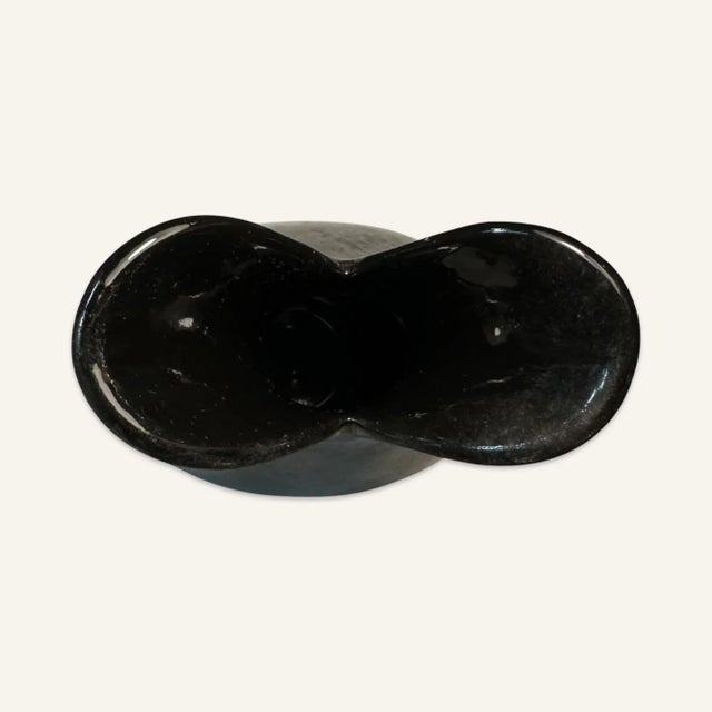 Eva Zeisel 1990s Eva Zeisel Organic Form Earthenware Vase in Gunmetal Glaze For Sale - Image 4 of 5