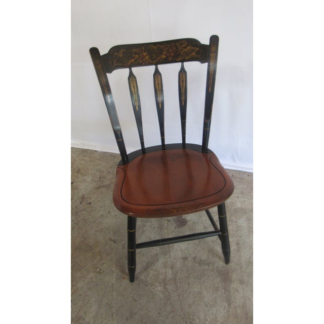 Item: Hitchcock Chair Details: Farmhouse Design Nice Base Traditional Design Signed Hitchcock Black Measurements: 17"...
