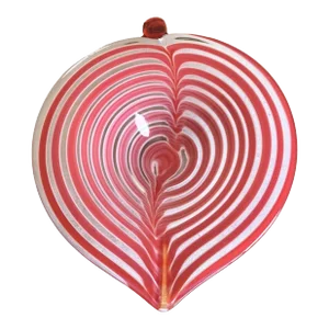 Vintage Murano Style Hand Crafted Candy Striped Art Glass Compote Bowl