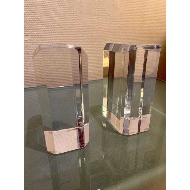 Ritts Bookends in Acrylic Glass Astrolite, 1970s, Set of 2 For Sale - Image 4 of 6