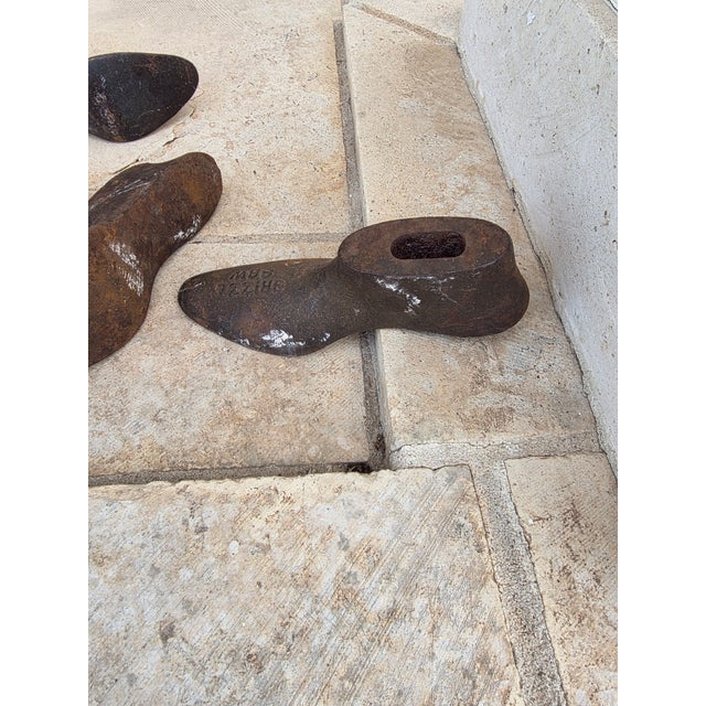 Traditional Collection of Five Antique Cast Iron Shoe Last For Sale - Image 3 of 9