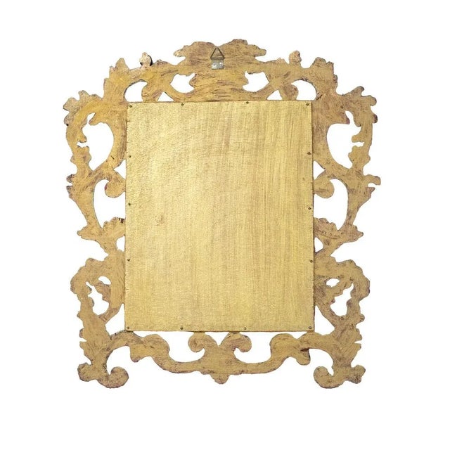1970s Carved and Golden Mirror in Linden Wood, 1970s For Sale - Image 5 of 7