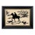 Rider and Dogs Framed Paper Cut Silhouette in Black Wood Frame With Gold Trim For Sale
