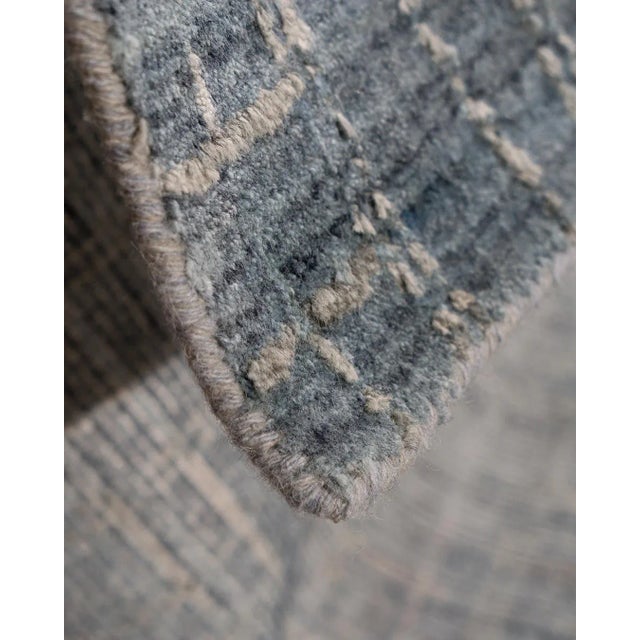 Contemporary Simplicity Comfort Blue Gray Contemporary Rug 8'11 X 12' For Sale - Image 3 of 8