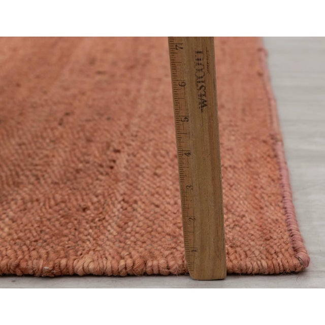Rust Solid Handwoven Premium Natural Jute Yarn Flatweave Rug 9x12 Ft. For Sale - Image 12 of 12