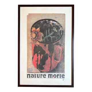 Framed Artwork Horst Janssen "Nature Morte" Hand Signed Color Lithograph Poster Framed For Sale