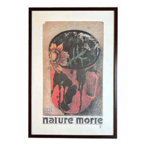 Horst Janssen "Nature Morte" Hand Signed Color Lithograph Poster Framed
