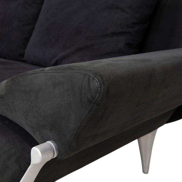 1600 Two-Seater Sofa in Black Fabric from Rolf Benz For Sale - Image 5 of 15