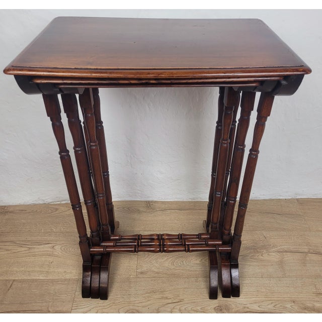 Vintage Nesting Tables in Mahogany, 1960, Set of 3 For Sale - Image 11 of 17