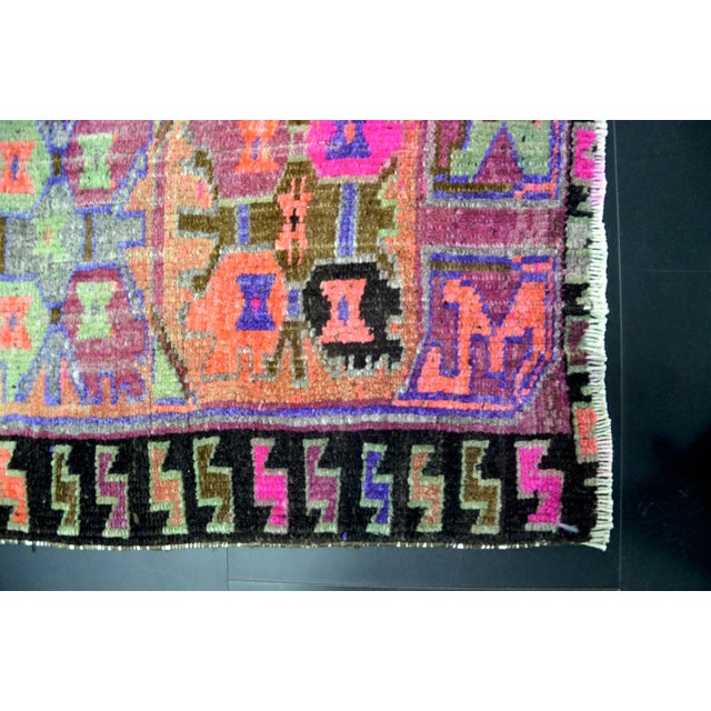 Turkish Vintage Multicolor Turkish Small Rug For Sale - Image 3 of 6