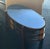 Glass Art Deco Oval Coffee Table, or Side Table, With Original Cobalt Blue Glass Top For Sale - Image 7 of 10