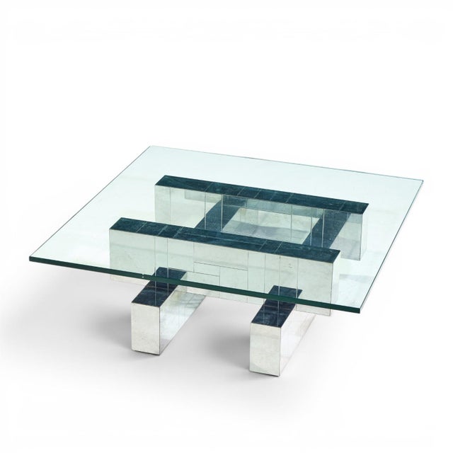 Metal Paul Evans Cityscape Mid Century Chrome and Stainless Steel Coffee Table For Sale - Image 7 of 7