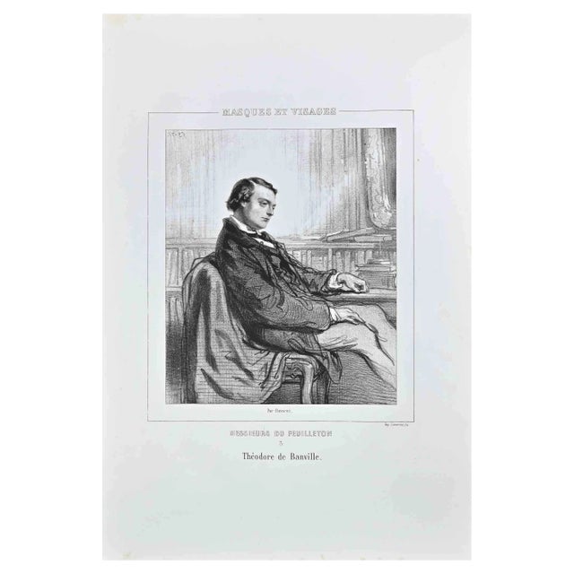 Paul Gavarni, Messieurs du Feuilleton, Lithograph, 1850s For Sale