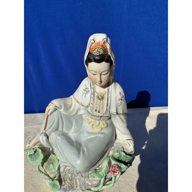 Asian 1970s Ceramic Asian Woman Sculpture For Sale - Image 3 of 10