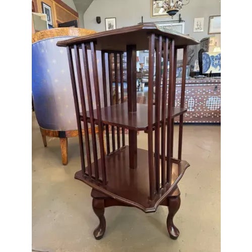 Vintage Mahogany Rotating Library Bookcase from the Robert Bly Estate. Each Shelf has 2-4 compartments depending on book...