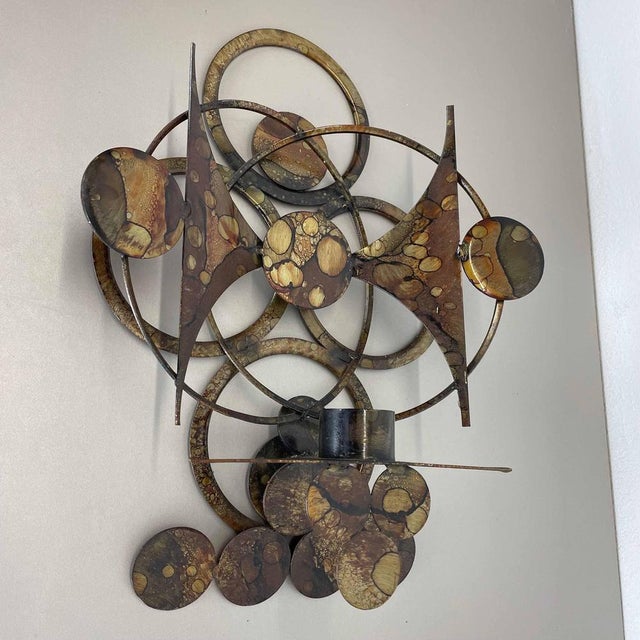 Brutalist Wall Sculpture with Candleholder from Henrik Horst, Denmark, 1970s For Sale - Image 9 of 18