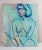 Portraiture Vintage 1988 Fauvist Nude Woman in Blue Portrait Painting For Sale - Image 3 of 3