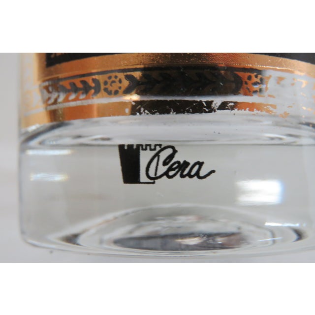 Cera All Time Greats 5pc Set Highball Cocktail Glasses Black With 22k Gold 4994b For Sale - Image 14 of 18