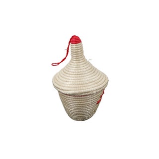 Early 20th Century Tutsi Miniature Basket 3 inch Rwanda For Sale