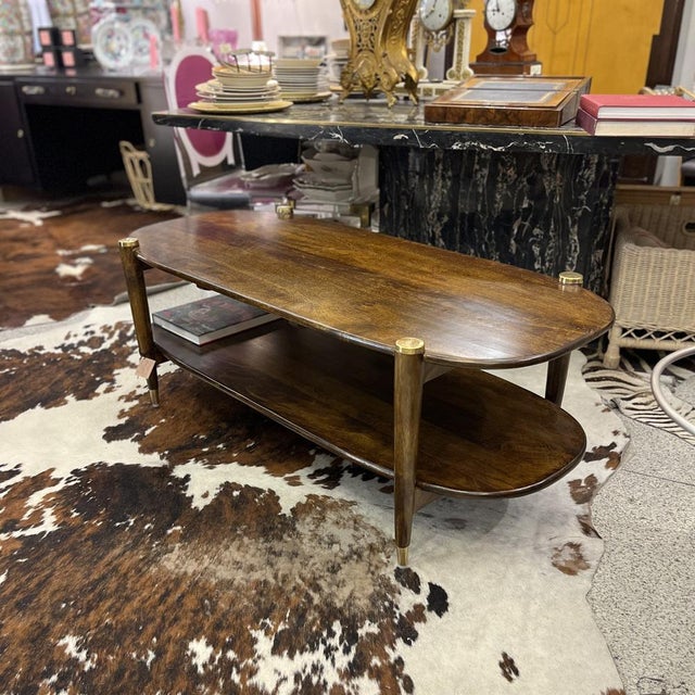 Mid-Century Modern Mid-Century Elanza Coffee Table in Mango Wood from Chehoma, Belgium, 2010s For Sale - Image 3 of 18