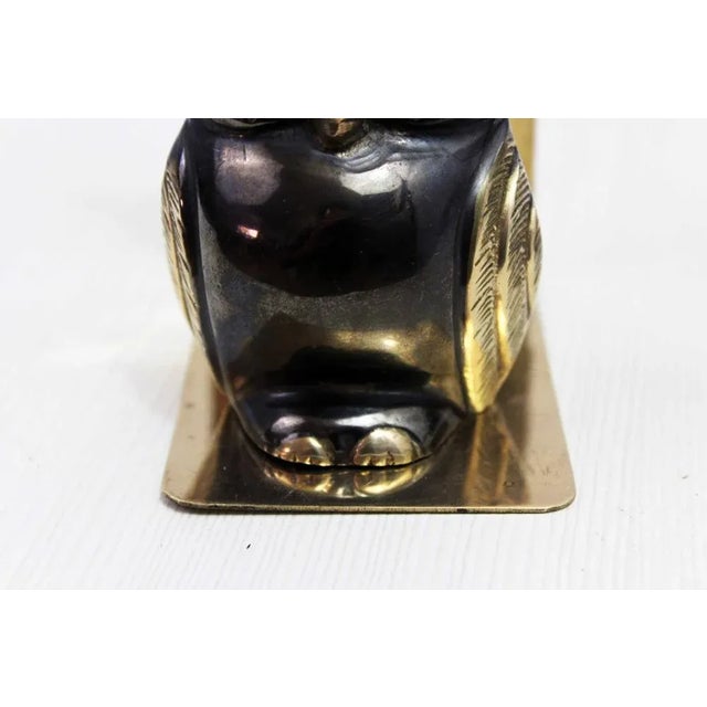 Mid-Century Brass Owl Bookends, Set of 2 For Sale - Image 11 of 13