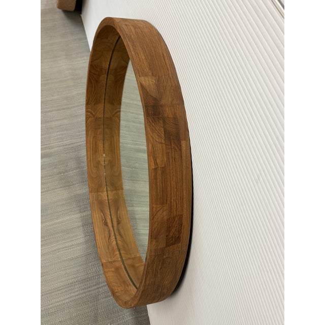 Wood Brownstone Capri Mirror, Teak Wood For Sale - Image 7 of 12