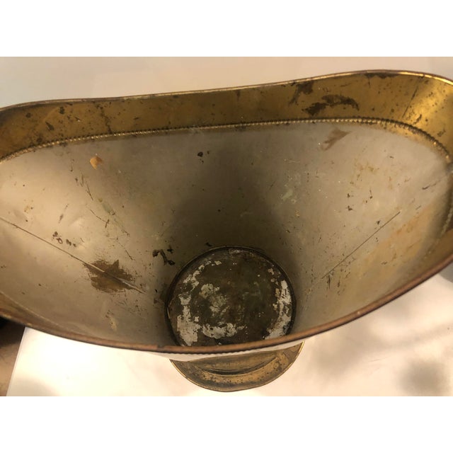 1950s Lombard England Brass Waste Basket For Sale - Image 6 of 12
