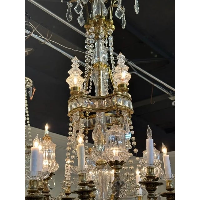 19th Century Large Scale English Gilt Bronze and Crystal Chandelier For Sale - Image 4 of 10