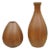 Mid Century Danish Modern Bulbous Sculpted Teak Wood Flower Bud Vase - 2 Pieces For Sale