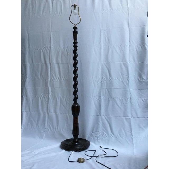Wooden Spiral Floor Lamp, 1940s For Sale - Image 12 of 18
